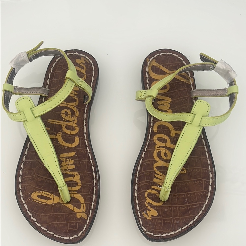 Brand New- Sam Edelman Green and Brown T-Strap Sandals